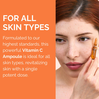 Noche Y Dia Vitamin C Ampoule Oil | Anti-Aging Face Serum with Ascorbic Acid | Hydrate, Firm & Boost Collagen | 12x2mL