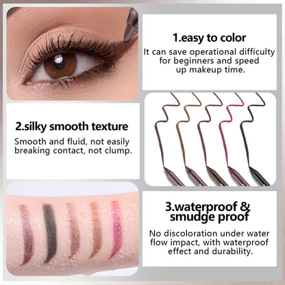 Noerrors Gel Eyeliner Pencil Set – 5 Colors, Waterproof, Long-Lasting, Built-in Sharpener