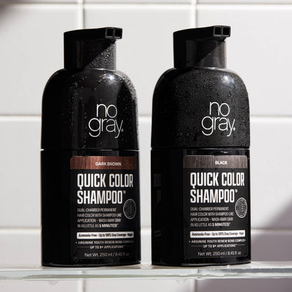 No Gray Quick Permanent Hair Color Shampoo – Dark Brown, 8.45 oz | 5-Min Gray Coverage