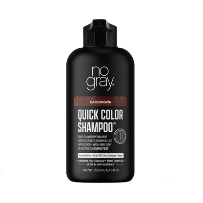 No Gray Quick Permanent Hair Color Shampoo – Dark Brown, 8.45 oz | 5-Min Gray Coverage