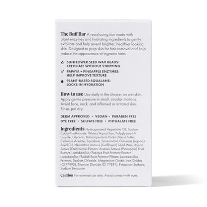 Nood Buff Bar — Pre-Shave Exfoliating KP Body Scrub for Smoother Skin