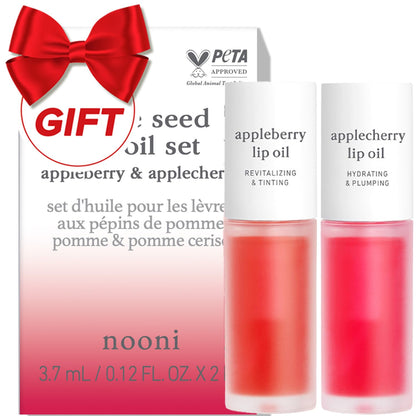 NOONI Korean Lip Oil Set – Appleberry & Applecherry | Long-Lasting Hydrating Lip Glow