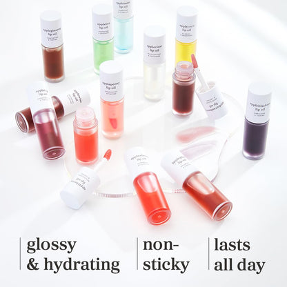 NOONI Korean Lip Oil Set – Appleberry & Applecherry | Long-Lasting Hydrating Lip Glow