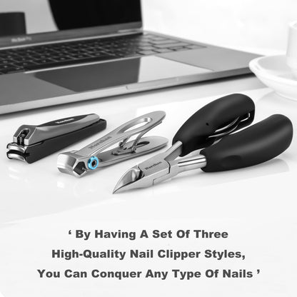 Norchan Large Nail Clippers Set – 5-Piece Heavy-Duty Toenail & Fingernail Clippers with File