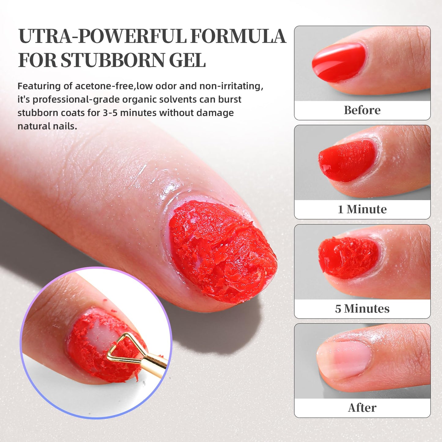 NORCICO Gel Polish Remover Kit – Fast 2-5 Min, No-Soak, 10ml Cuticle Oil & Pro Tools