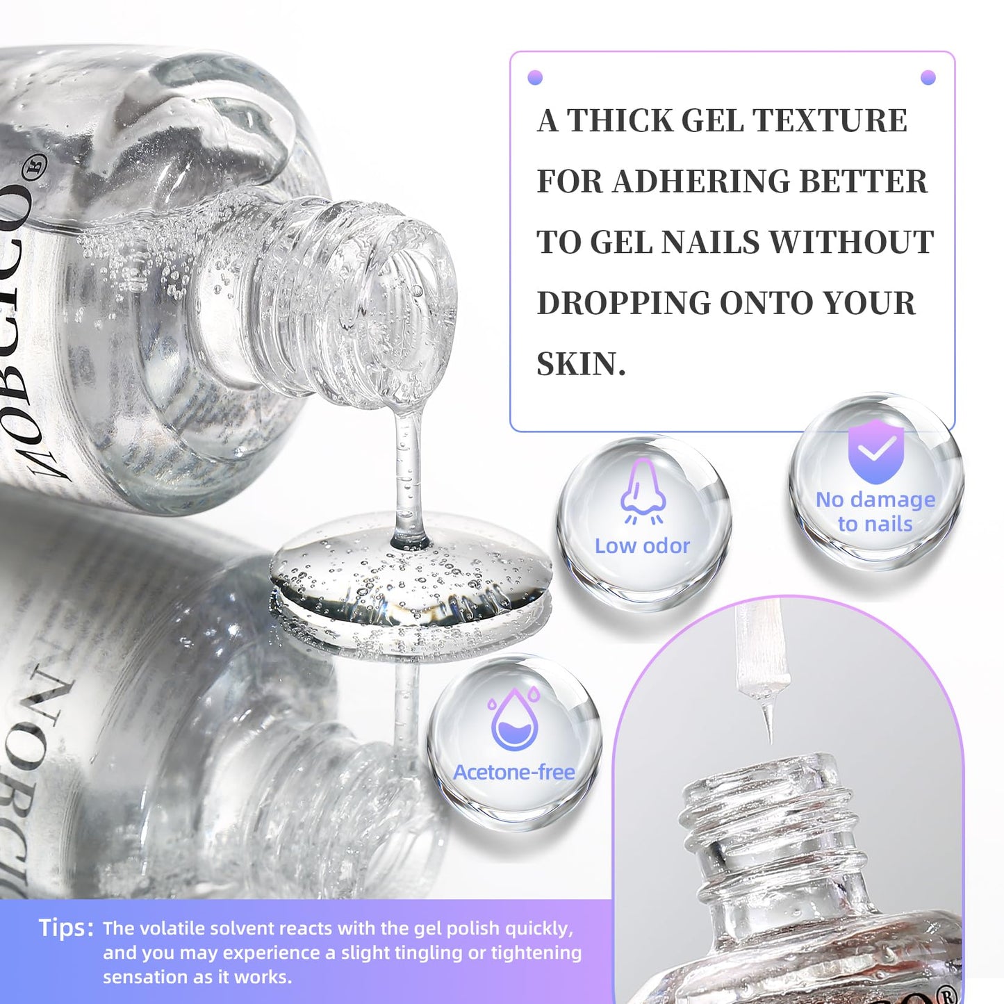 NORCICO Gel Polish Remover Kit — Fast, Low Odor, 2–5 Min Removal with Cuticle Oil & Tools