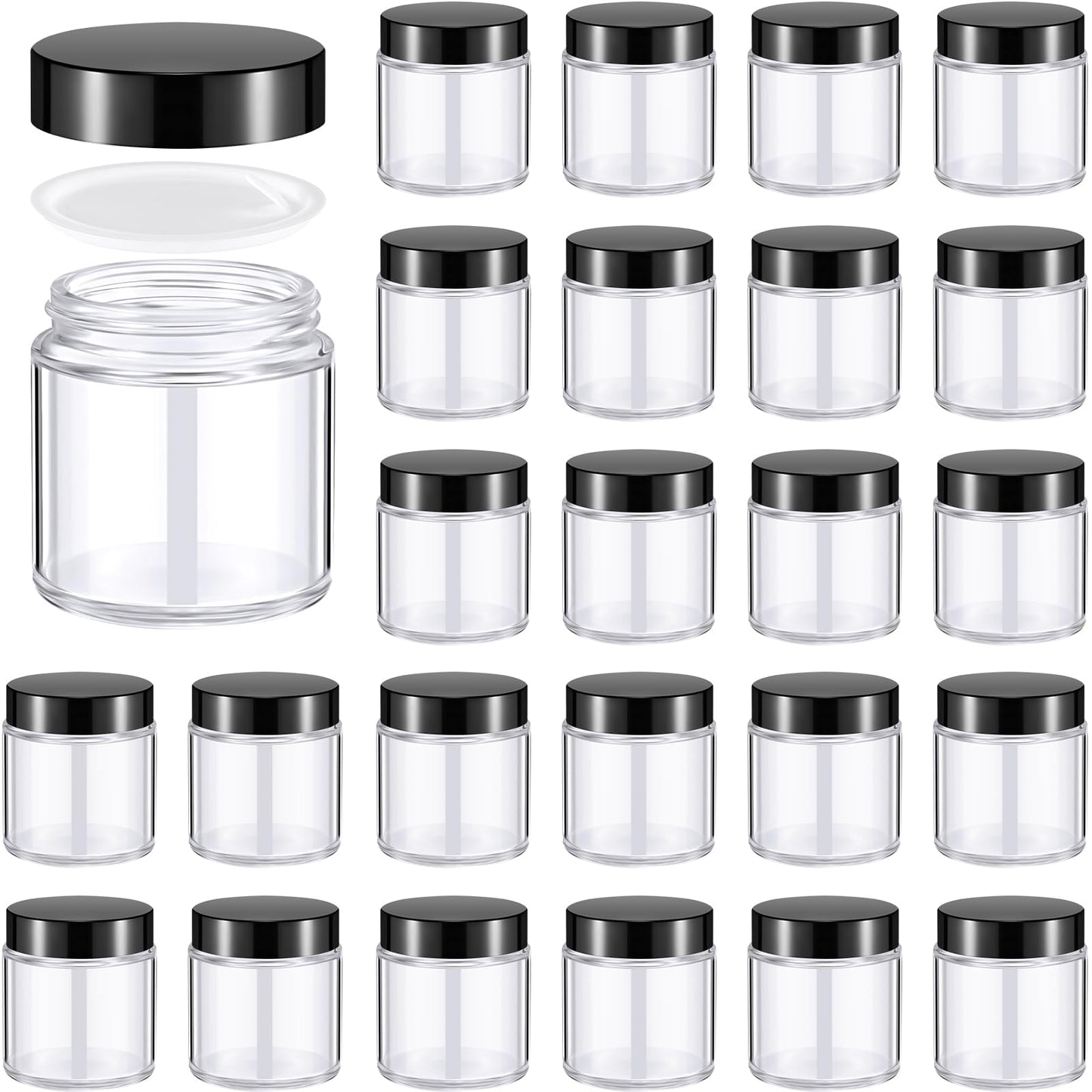 Norme 24 Pcs 4 oz Glass Jars with Lids — Leakproof, Airtight Storage for Cosmetics & DIY Projects