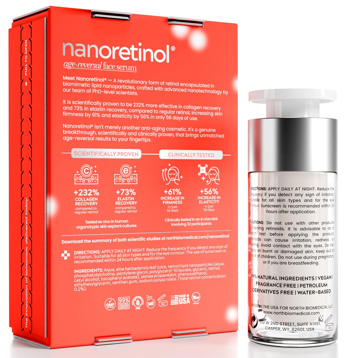 North Biomedical Nanoretinol: Encapsulated Nano Retinol Serum for Face & Eye Contour