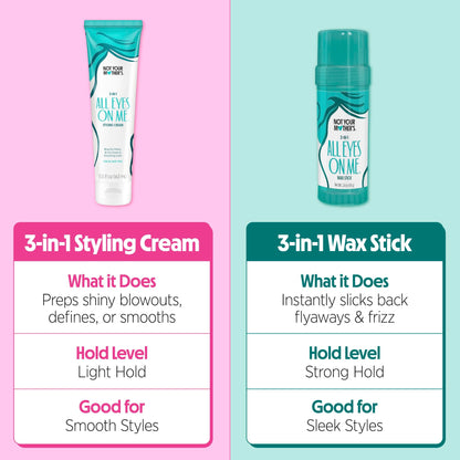 Not Your Mother's All Eyes On Me: 10-in-1 Hair Perfector & 3-in-1 Wax Stick & Styling Cream (3-Pack) for All Hair Types
