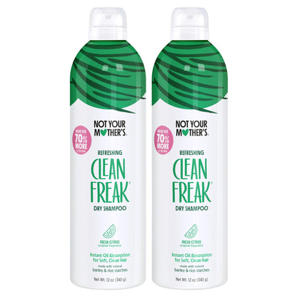 Not Your Mother's Clean Freak Refreshing Jumbo Dry Shampoo (2-Pack) – 12 oz Each | Fresh Citrus