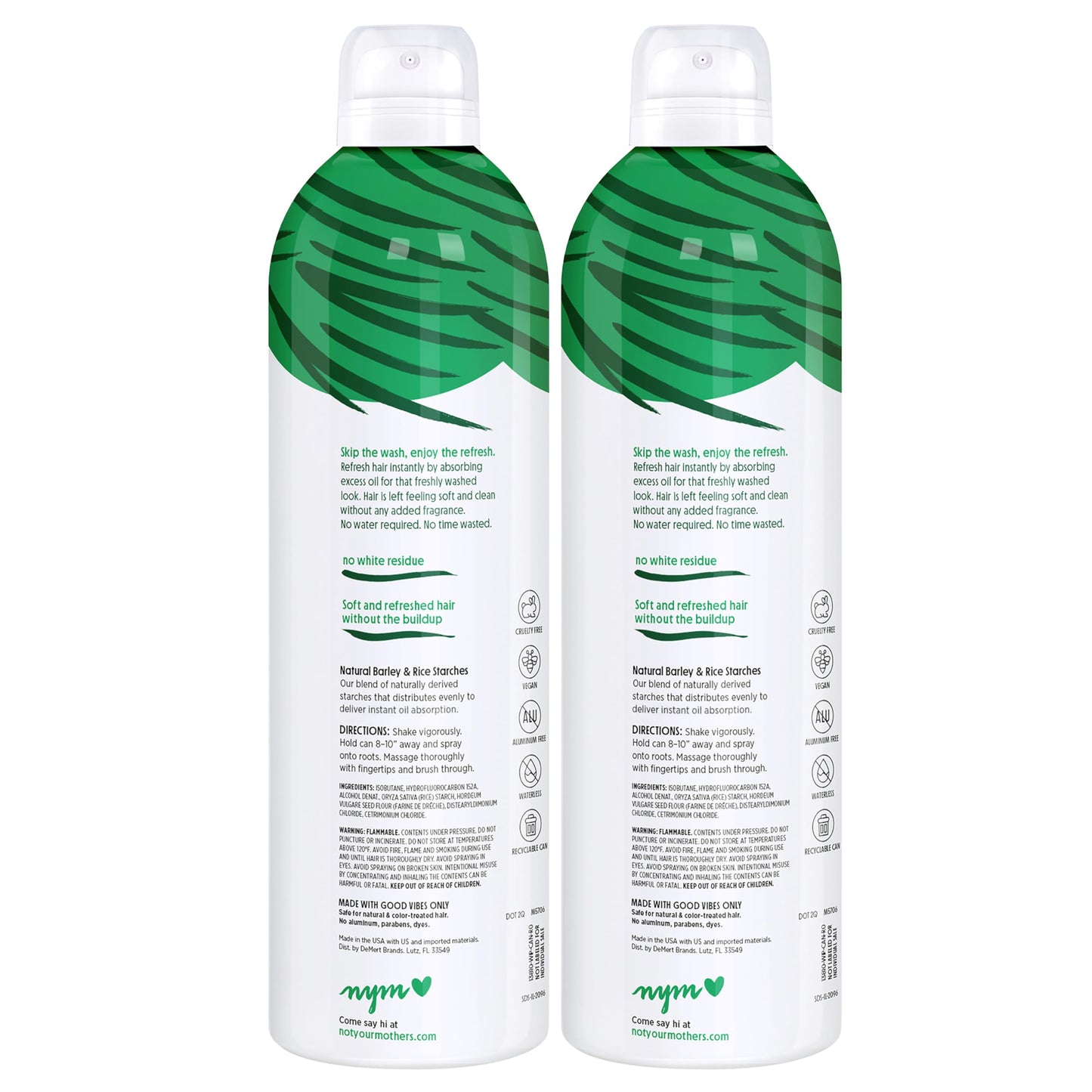 Not Your Mother's Clean Freak Refreshing Jumbo Dry Shampoo (2-Pack) – 12 oz Each | Fresh Citrus