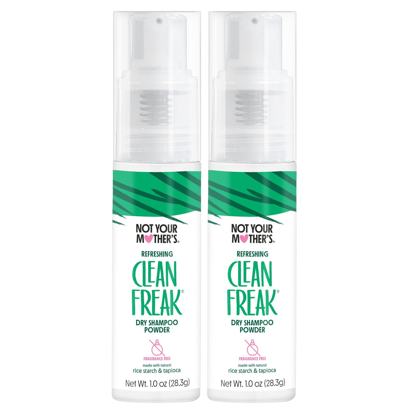 Not Your Mother's Clean Freak Unscented Dry Shampoo Powder (2-Pack) – Absorbs Oil, No Rinse
