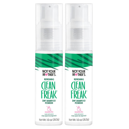 Not Your Mother's Clean Freak Unscented Dry Shampoo Powder (2-Pack) – Absorbs Oil, No Rinse