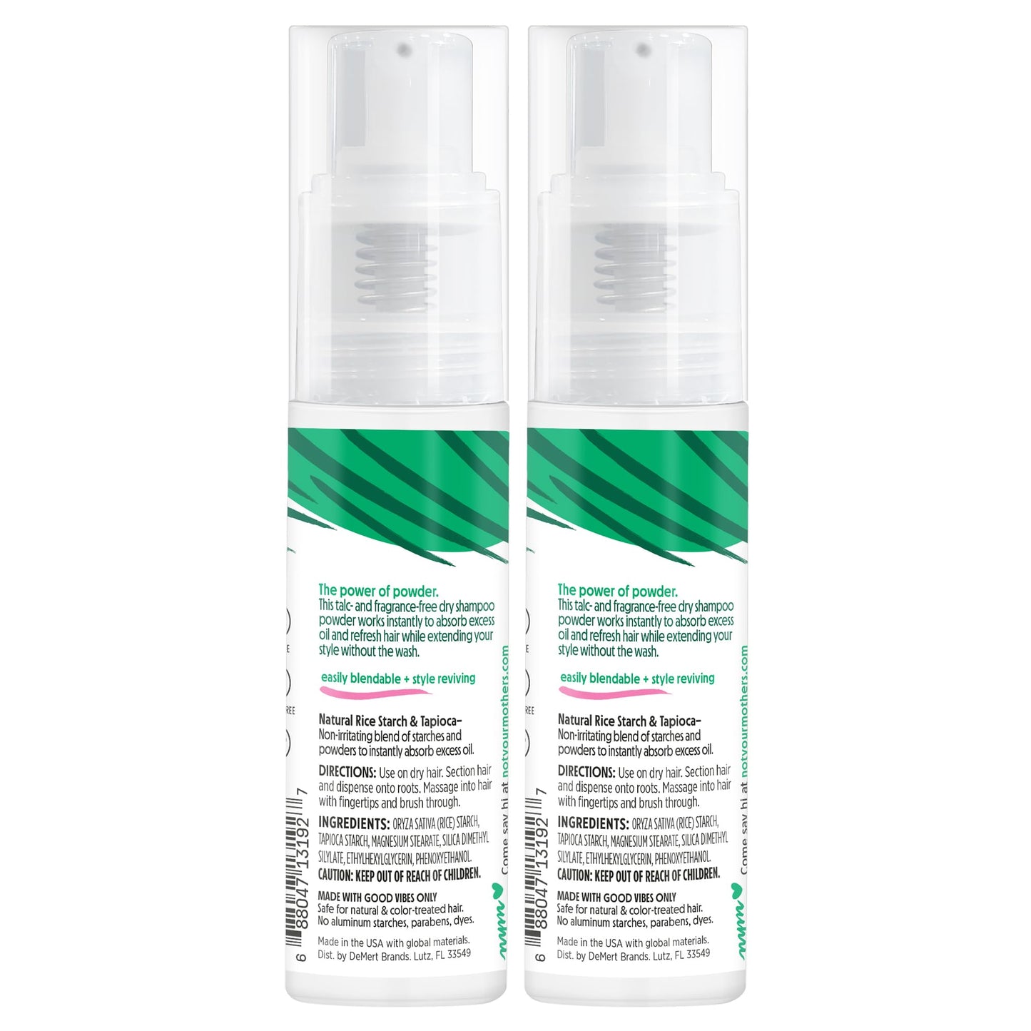 Not Your Mother's Clean Freak Unscented Dry Shampoo Powder (2-Pack) – Absorbs Oil, No Rinse