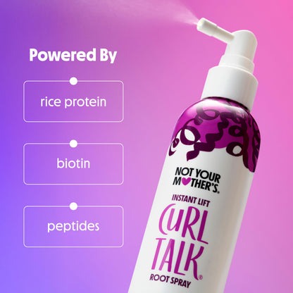 Not Your Mother's Curl Talk Instant Lift Root Spray & Strengthening Volume Foam (2-Pack) – Biotin, Peptides & Rice Protein