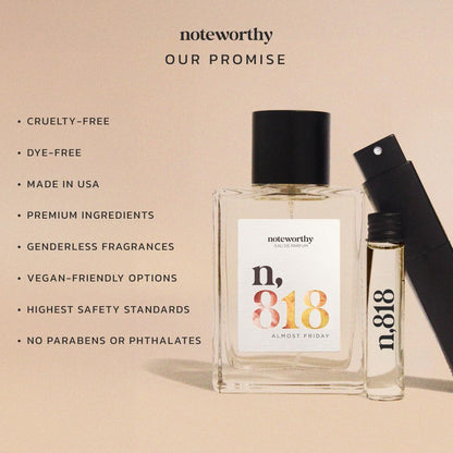 Noteworthy n,818 Almost Friday Eau de Parfum – Jasmine, Milk & Rosewood | Unisex, Long-Lasting 100ml