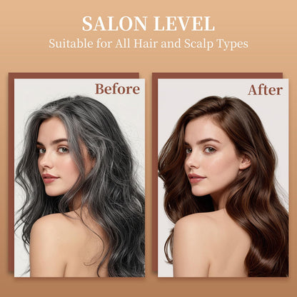 NOVA DYE Hair Dye Shampoo 3-in-1 | Natural Grey Coverage for Dark Brown Hair