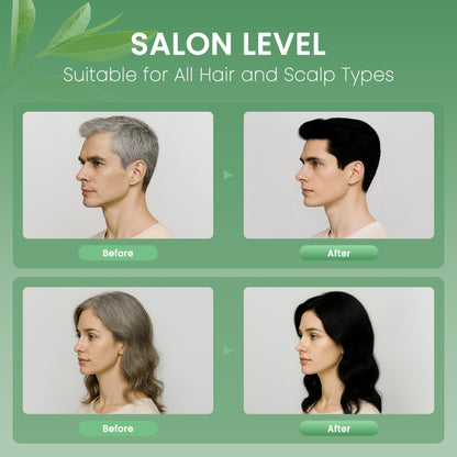 NOVA DYE Black Hair Dye Shampoo 3 in 1 | Natural Gray Coverage for Men & Women | Herbal Formula