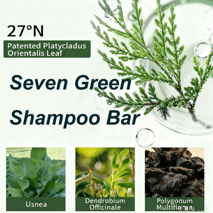 NovaCharm Seven Green Triangle Shampoo Bar – Gentle Cleansing, Strengthen Hair, 100g