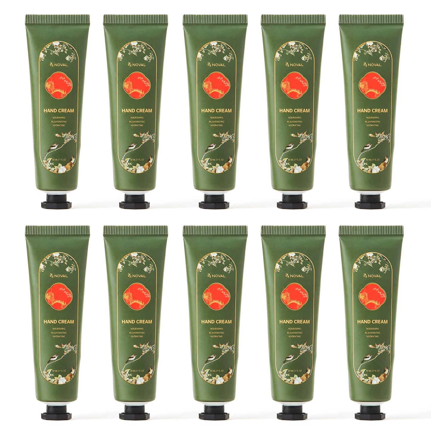 NOVAL Jasmine Hand Cream 10-Pack – Deep Hydration in 30ml Tubes | Non-Greasy, Fast Absorbing