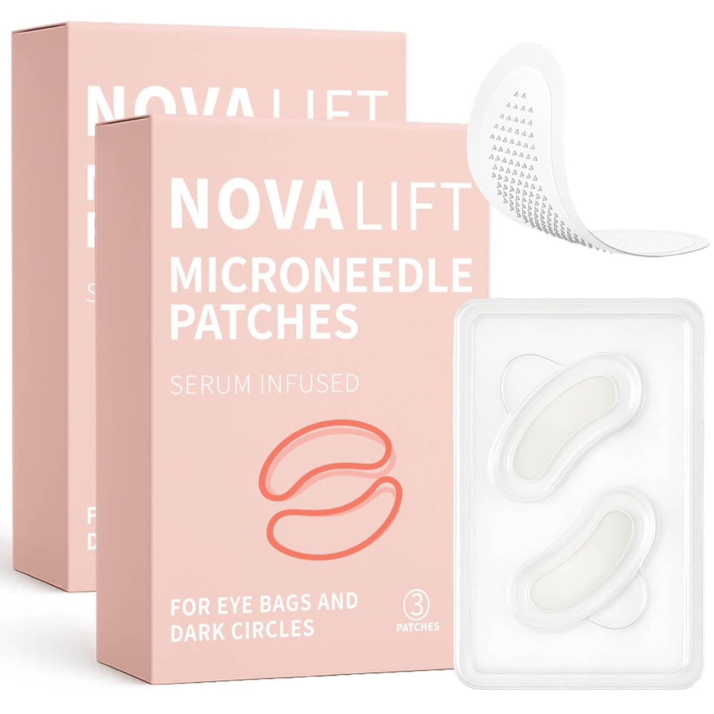 NOVALIFT Kunnozz Micro Eye Patches – Puffy Eyes, Dark Circles, Smile Lines & Forehead Hydration (2 Boxes)