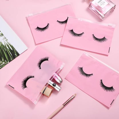 Noverlife 100Pcs Eyelash Bags | Aftercare & Travel Cosmetic Pouches 6x4in