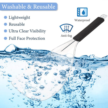 Noverlife 3-Pack Barber Salon Face Shield | Plastic Hairdressing Shield with Sponge Handle