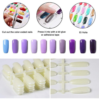 Noverlife 120 Nail Colors Display Book | 120 False Nail Tips & Swatch Chart