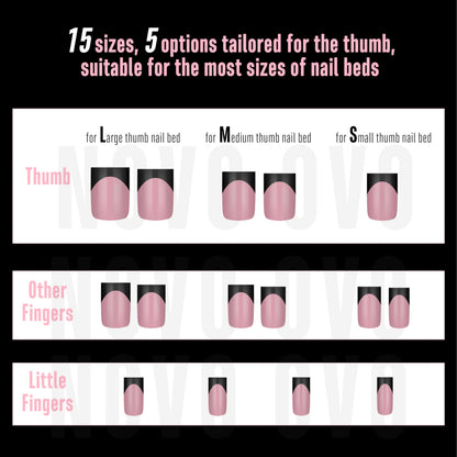 NOVO OVO Short Sharp Square Nail Tips Berry Pink – 240 pcs, 15 Sizes, Soft Gel Full Cover with Builder Gel & Top Coat