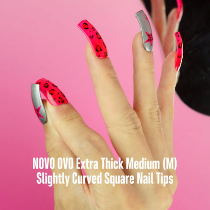 NOVO OVO Halloween Medium Slightly Curved Nail Tips – Full Cover Press-On, 15 Sizes, 240pcs
