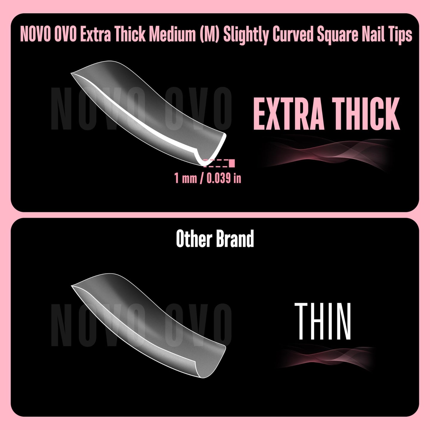 NOVO OVO Halloween Medium Slightly Curved Nail Tips – Full Cover Press-On, 15 Sizes, 240pcs