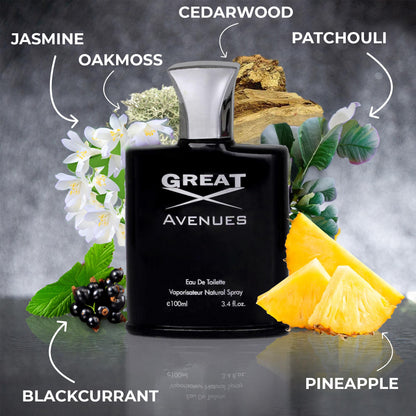 NovoGlow Great Avenues for Men – 100ml EDP Spray | Long-Lasting Woody, Fruity & Smoky Scent
