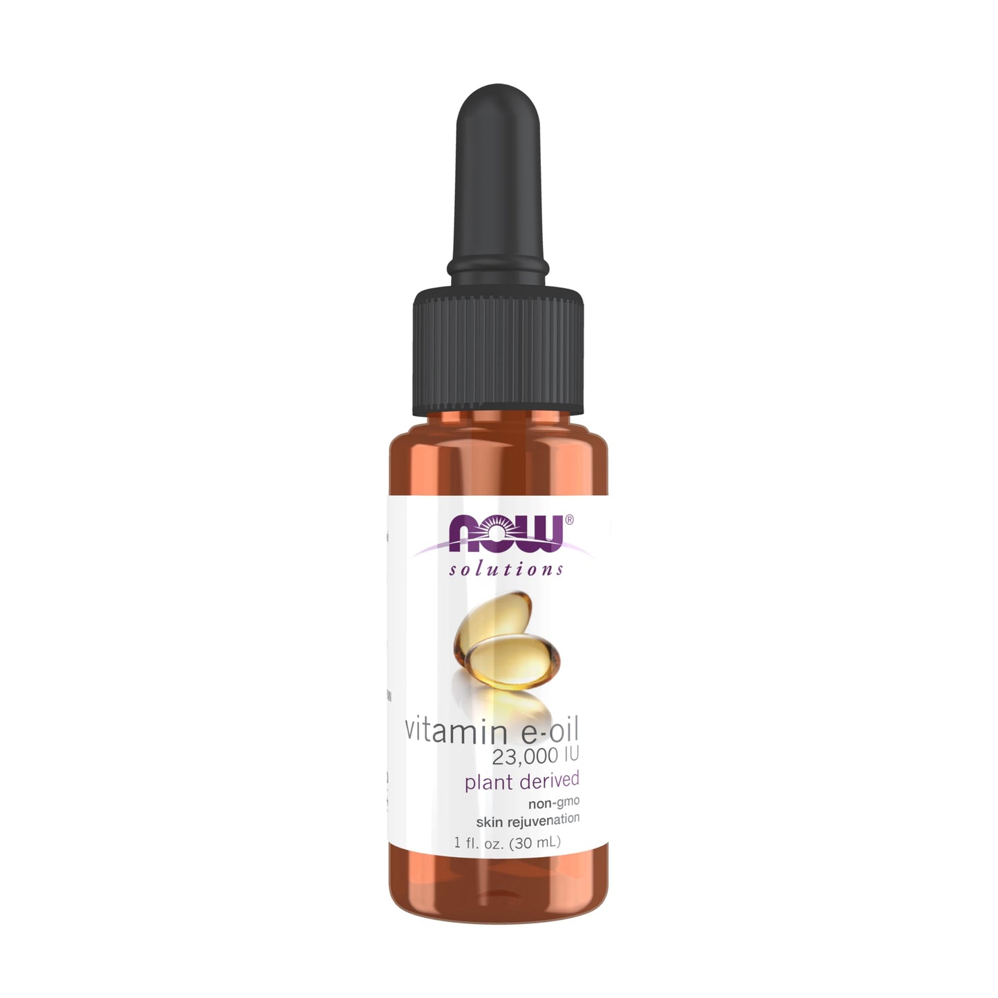 NOW Foods Solutions E-Oil 23,000 IU - Natural Skin Rejuvenation & Moisturizer (1 oz)