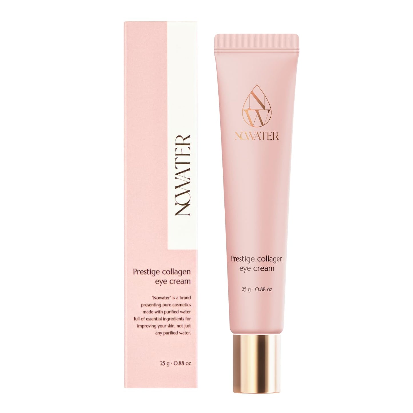 NOWATER Collagen Eye Cream for Wrinkles, Puffiness & Dark Circles | Hydrolyzed Collagen + Beta-Glucan