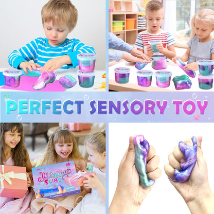 NPNE 24-Pack Mermaid Slime Party Favors – Non-Sticky, Stretchy Putty for Kids