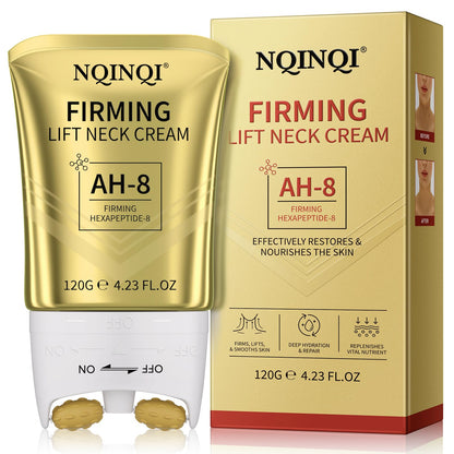 NQINQI AH-8 Firming Neck Cream with Roller – Lift, Tighten & Hydrate Neck & Chest (4.23 fl oz)