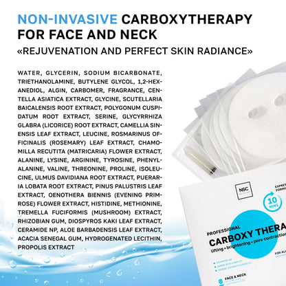 NSC Name Skin Care Korean Carboxy CO2 Therapy Mask Set – Hydrating Face & Neck Sheet Masks (Set of 2)