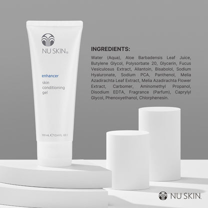 Nu Skin Enhancer Skin Conditioning Gel | Aloe Vera Hydration & Soothing Comfort | Lightweight Moisturizer, 3.4 fl oz, 2-Pack