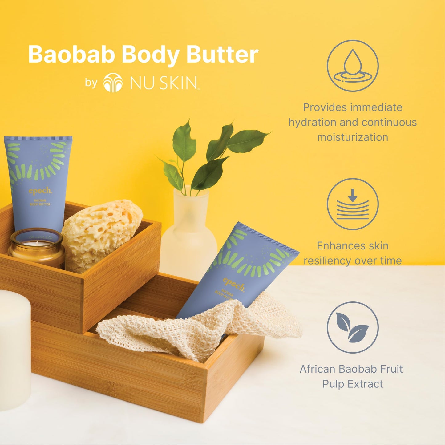 Nu Skin Epoch Baobab Body Butter — Rich Shea & Baobab Hydration Cream (2 Pack)