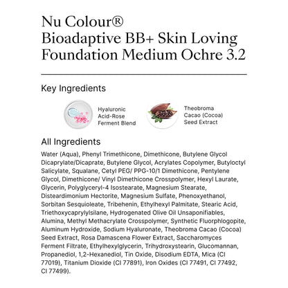 Nu Skin Nu Colour Bioadaptive BB+ Foundation – Medium Ochre 3.2 | Lightweight Hydration, Dewy Finish & SPF 15