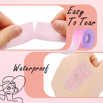Nuanchu 4 Rolls Lash Tape for Eyelash Extensions — Breathable Microporous Adhesive Tape, 0.98 Inch x 3.9 Yard per Roll (Colorful)