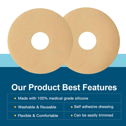 Nubical 6-Pack Silicone Breast Scar Sheets Tape – Round Blue Post-Surgery Scar Care