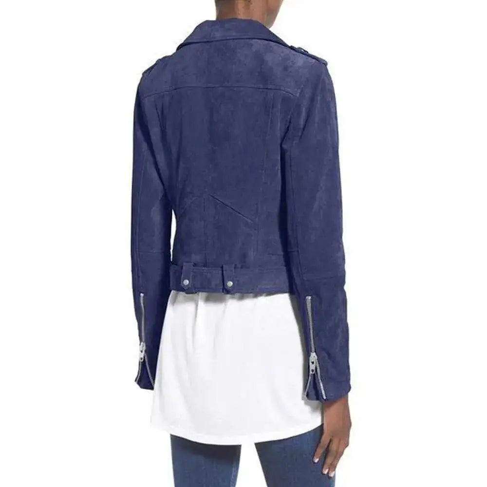 Women’s Nubuck Leather Biker Jacket
