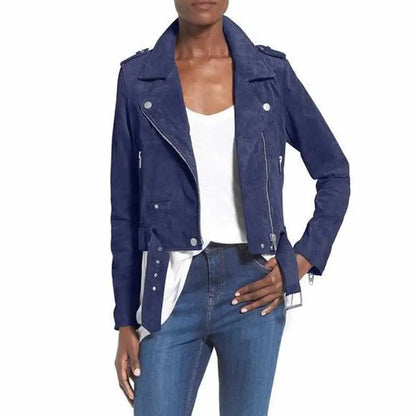 Women’s Nubuck Leather Biker Jacket