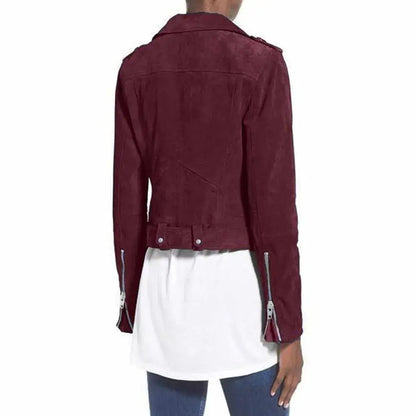 Women’s Nubuck Leather Biker Jacket