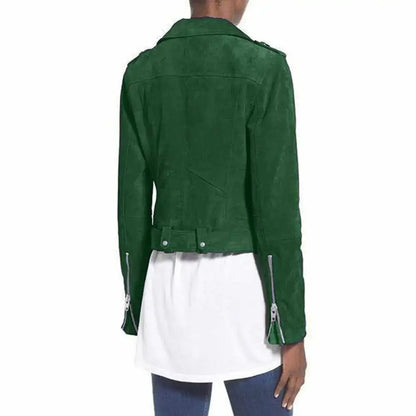 Women’s Nubuck Leather Biker Jacket