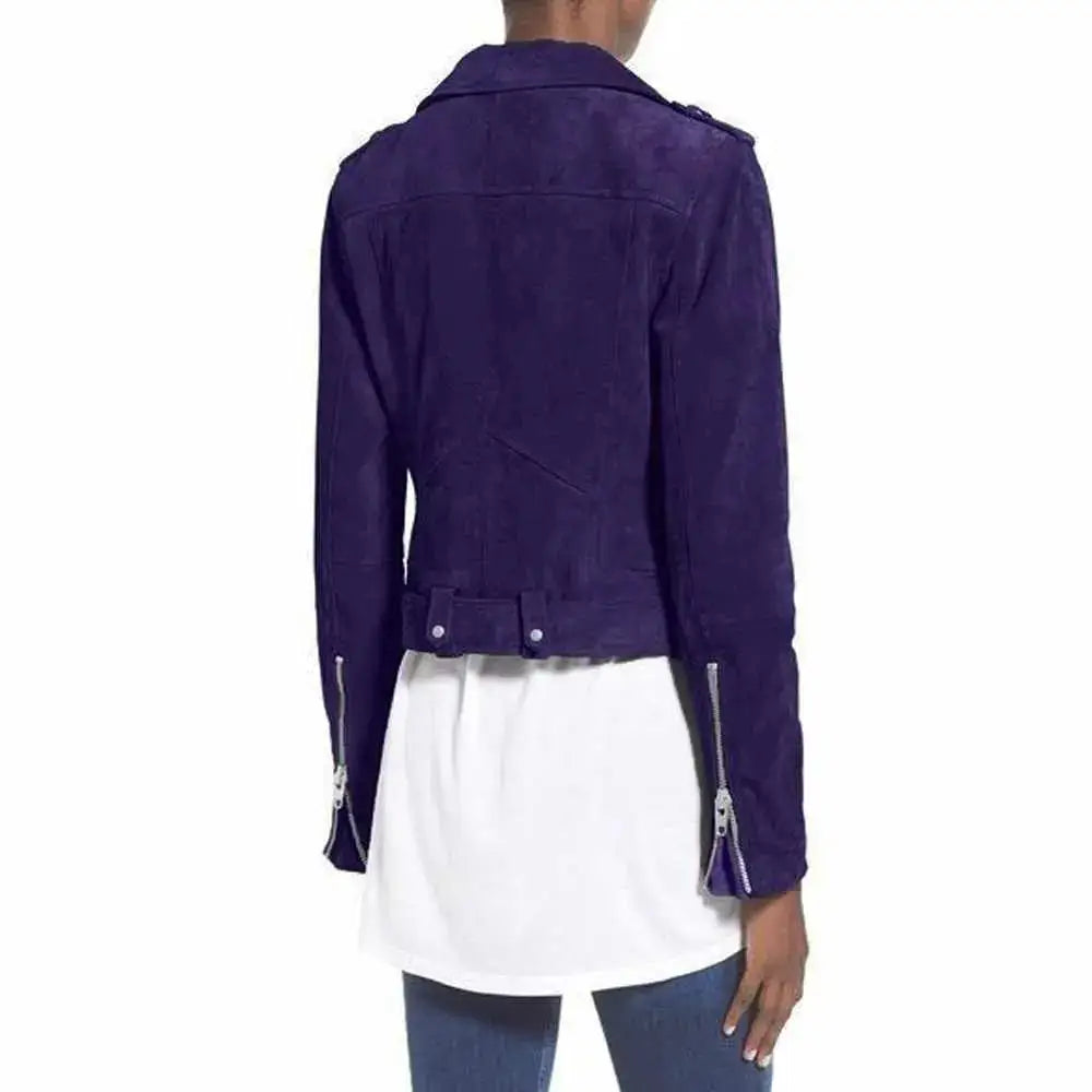 Women’s Nubuck Leather Biker Jacket