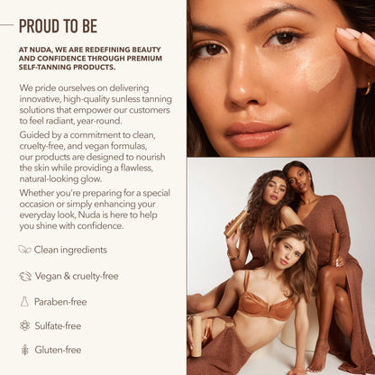 Nuda Ultra Dark BronzeFoam Self Tanning Mousse | Fast-Drying, Streak-Free Sunless Tanner | 190mL