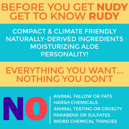 Nudy Rudy Berrylicious 2 Pack – Liquid Body Wash & Bar Soap with Aloe Vera & Vitamin E (16.9 fl oz + 4.2 oz)