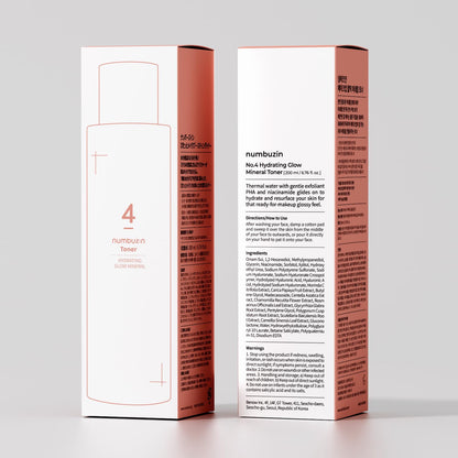 Numbuzin No.4 Toner | Hydrating Glow Mineral Toner with Thermal Water, Hyaluronic Acid & Niacinamide | Deep Hydration, Glowing Skin, Makeup Booster, Gentle Exfoliation